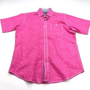 Bugatchi Uomo Classic Fit Small Button Short Sleeve Casual Pocket Collared Shirt
